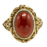 Vintage cabochon garnet ring in 14 carat gold-Vintage Rings-The Antique Ring Shop