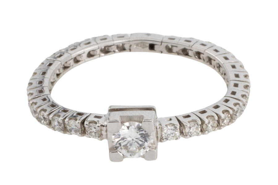 White gold diamond link ring-vintage rings-The Antique Ring Shop