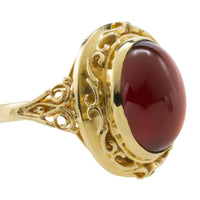 Vintage cabochon garnet ring in 14 carat gold-Vintage Rings-The Antique Ring Shop