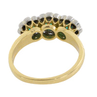 Vintage emerald and diamond triple cluster ring-engagement rings-The Antique Ring Shop