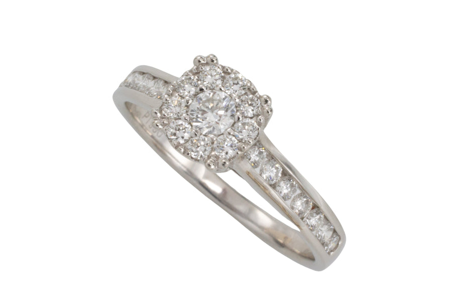 Platinum diamond cluster ring-engagement rings-The Antique Ring Shop