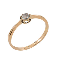 Rose diamond solitaire ring in 14 carat gold-Antique rings-The Antique Ring Shop