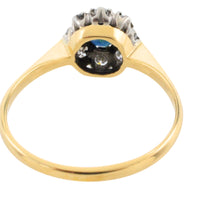 Sapphire and diamond ring in gold and platinum-engagement rings-The Antique Ring Shop