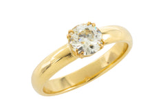Old cut diamond solitaire ring in 18 carat gold-engagement rings-The Antique Ring Shop