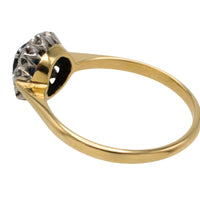 Sapphire and diamond ring in gold and platinum-engagement rings-The Antique Ring Shop