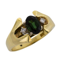 Vintage tourmaline and diamond ring-Vintage Rings-The Antique Ring Shop