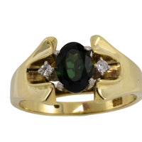 Vintage tourmaline and diamond ring-Vintage Rings-The Antique Ring Shop