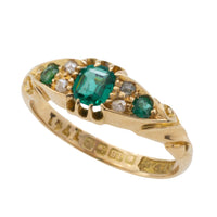 Edwardian emerald and rose diamond ring from 1906-Antique rings-The Antique Ring Shop