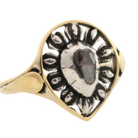 Antique rose diamond ring in silver and gold