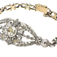 Rose diamond bracelet in silver and 14 carat gold-Bracelets-The Antique Ring Shop