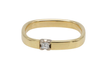 Princess cut diamond square shank ring-wedding rings-The Antique Ring Shop