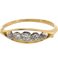 Edwardian five stone old cut diamond ring-Antique rings-The Antique Ring Shop