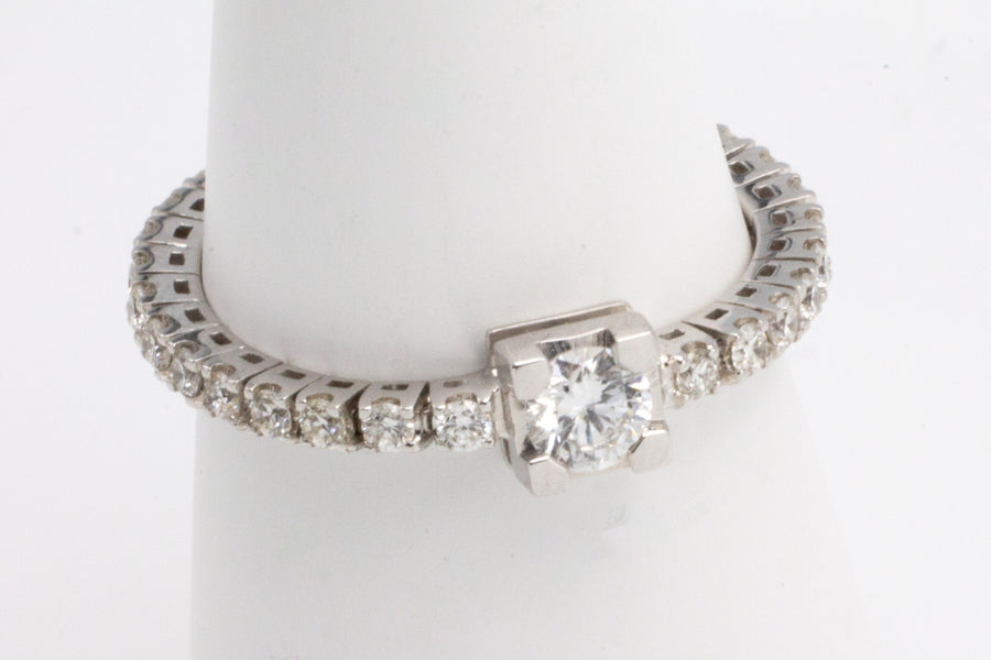 White gold diamond link ring-vintage rings-The Antique Ring Shop