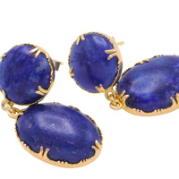 Lapiz pendant earring in 14 carat gold-Earrings-The Antique Ring Shop