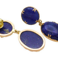 Lapiz pendant earring in 14 carat gold-Earrings-The Antique Ring Shop