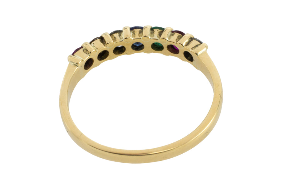 Multi gem and diamond ring in 18 carat gold-engagement rings-The Antique Ring Shop