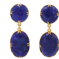 Lapiz pendant earring in 14 carat gold-Earrings-The Antique Ring Shop