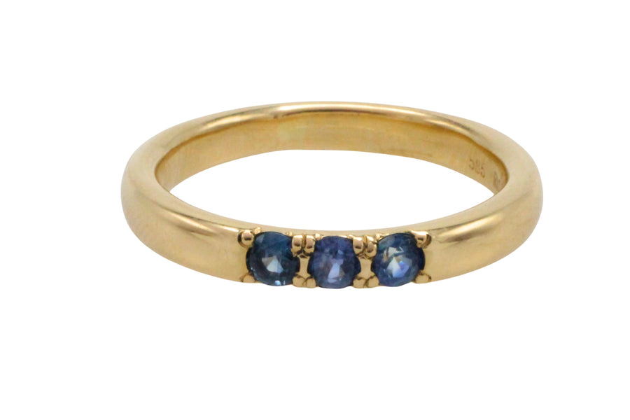 14 carat gold ring with sapphires-wedding rings-The Antique Ring Shop