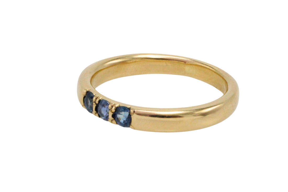 14 carat gold ring with sapphires-wedding rings-The Antique Ring Shop