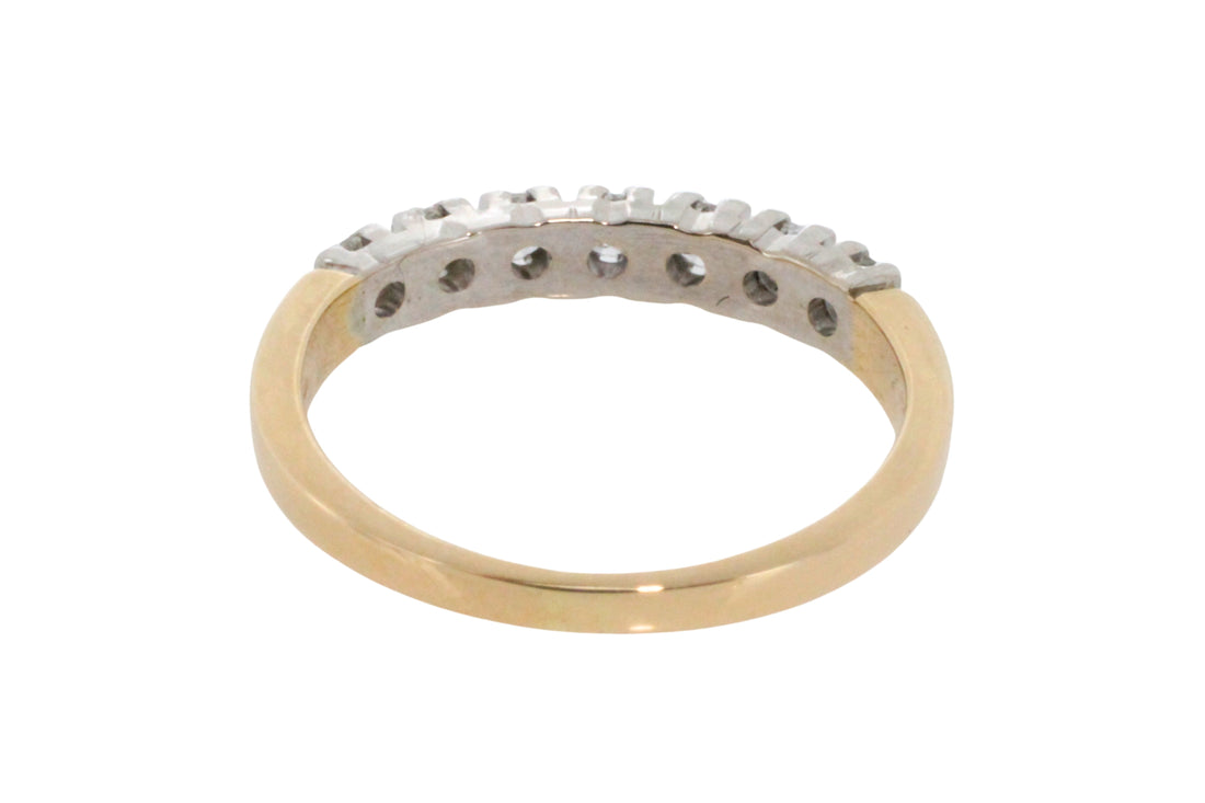 Seven stone diamond ring in 14 carat gold-Vintage Rings-The Antique Ring Shop