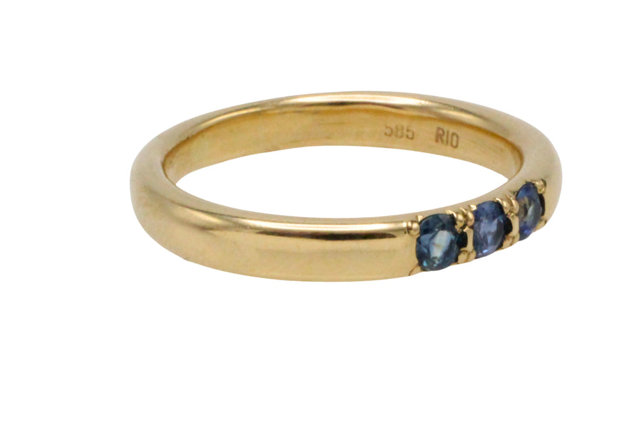 14 carat gold ring with sapphires-wedding rings-The Antique Ring Shop