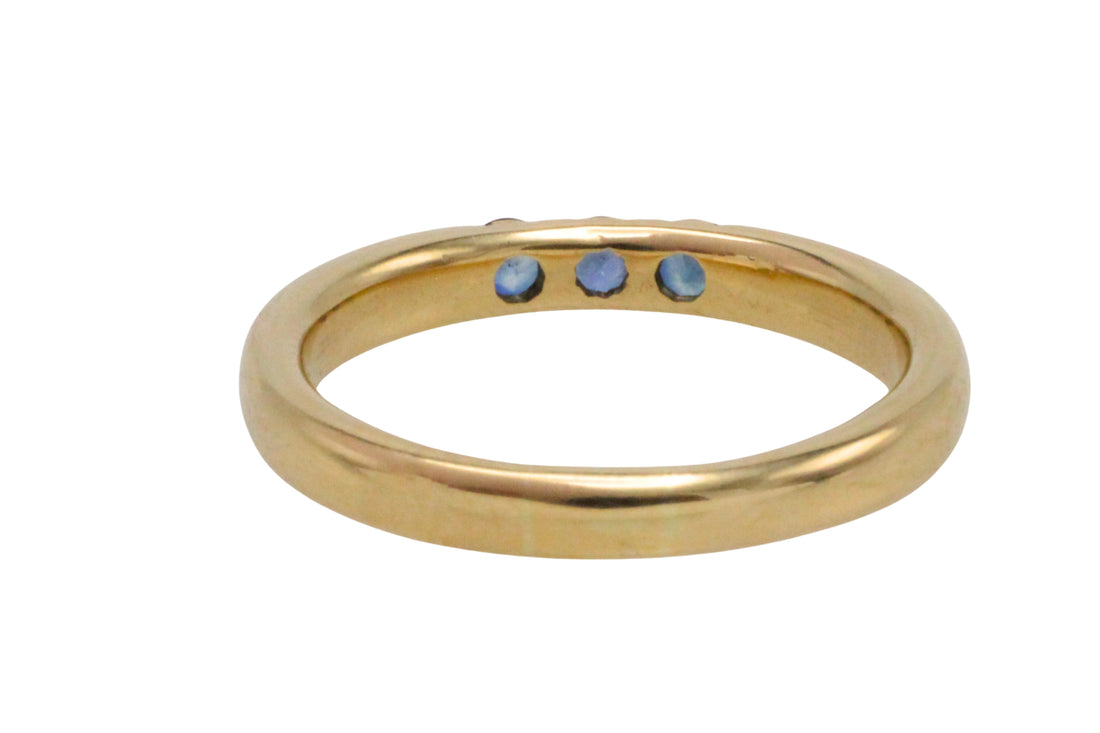 14 carat gold ring with sapphires-wedding rings-The Antique Ring Shop