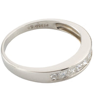 Platinum half eternity band with princess cut diamonds-Vintage & retro rings-The Antique Ring Shop