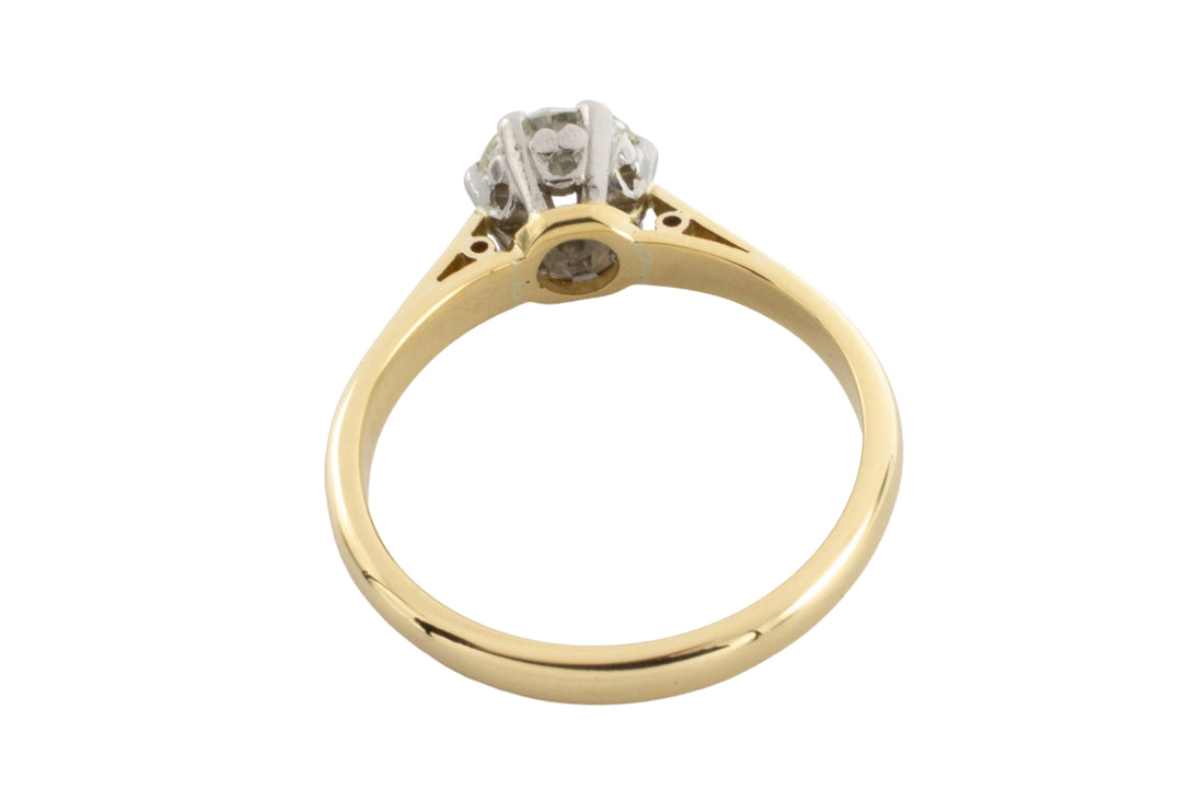 Vintage brilliant cut diamond solitaire ring-engagement rings-The Antique Ring Shop