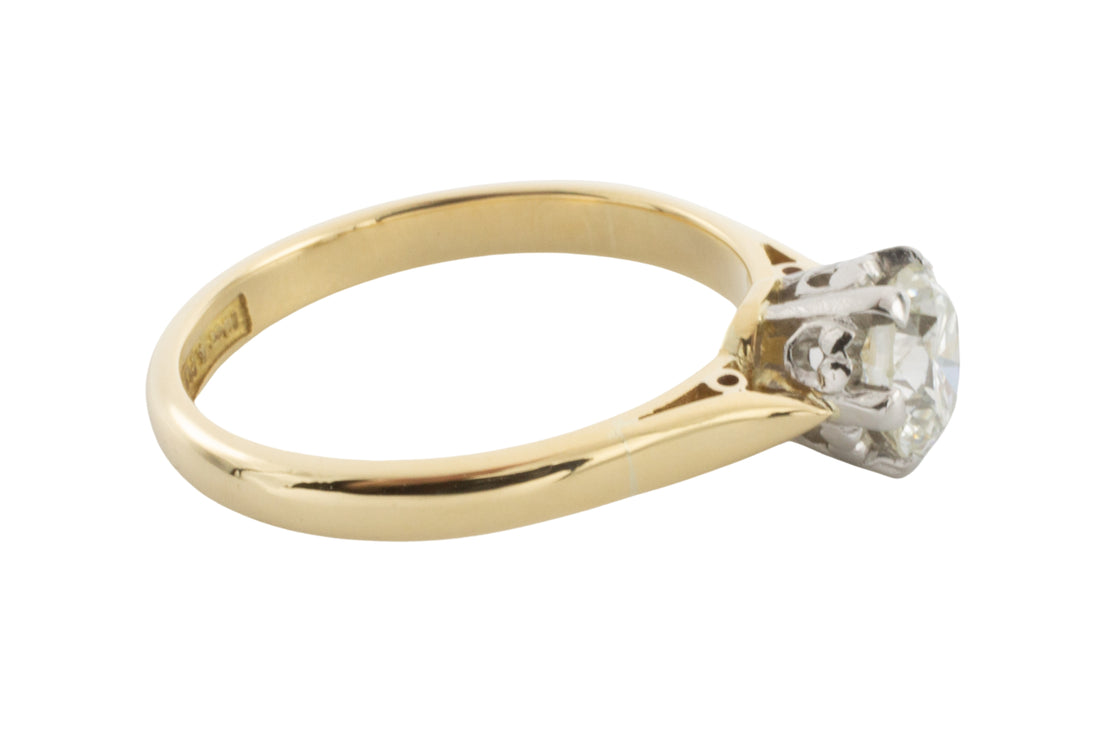 Vintage brilliant cut diamond solitaire ring-engagement rings-The Antique Ring Shop