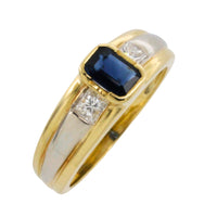 Sapphire and diamond ring in 18 carat gold-Vintage Rings-The Antique Ring Shop