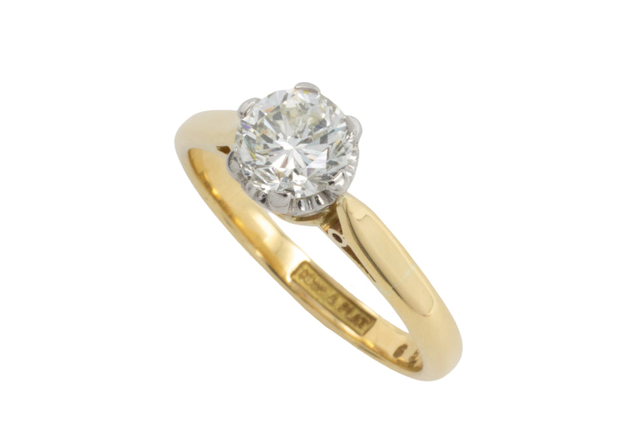 Vintage brilliant cut diamond solitaire ring-engagement rings-The Antique Ring Shop