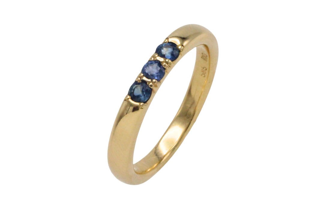 14 carat gold ring with sapphires-wedding rings-The Antique Ring Shop