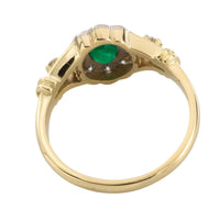 Emerald and diamond ring in 18 carat gold-engagement rings-The Antique Ring Shop