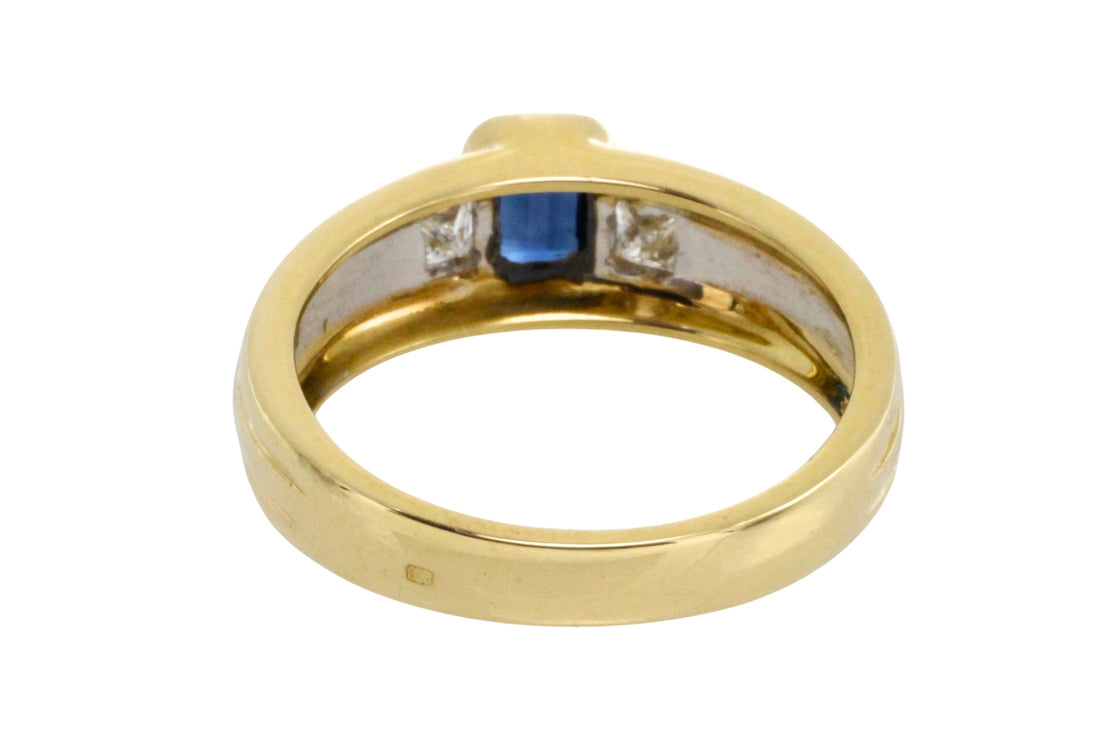 Sapphire and diamond ring in 18 carat gold-Vintage Rings-The Antique Ring Shop
