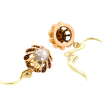 Rose diamond pendant earrings-Earrings-The Antique Ring Shop
