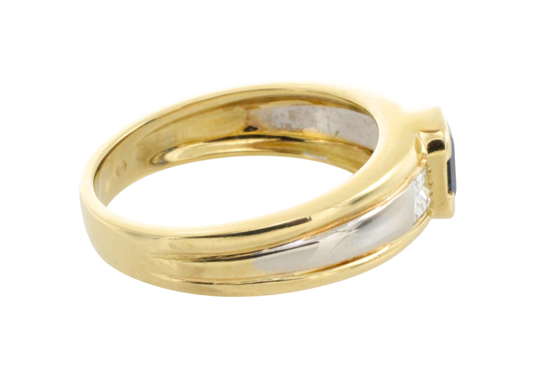 Sapphire and diamond ring in 18 carat gold-Vintage Rings-The Antique Ring Shop