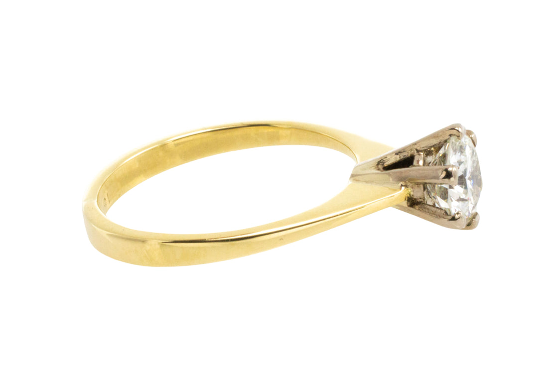 Vintage .85 carat brilliant cut diamond solitaire ring-engagement rings-The Antique Ring Shop