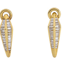 Baguette diamond earrings-Earrings-The Antique Ring Shop