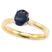 Sapphire solitaire ring in 18 carat gold-engagement rings-The Antique Ring Shop