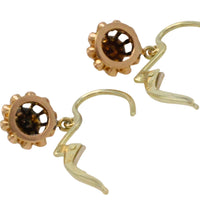 Rose diamond pendant earrings-Earrings-The Antique Ring Shop