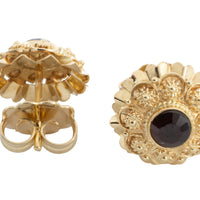 Garnet earrings in 14 carat gold-Earrings-The Antique Ring Shop