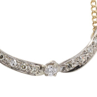 14 carat gold chain with diamonds-Necklaces-The Antique Ring Shop