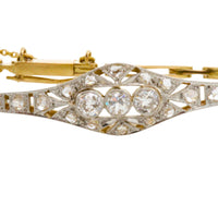 Edwardian link bracelet with old cut and rose cut diamonds-Bracelets-The Antique Ring Shop