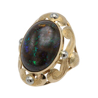 Boulder opal ring in 14 carat gold-Vintage Rings-The Antique Ring Shop