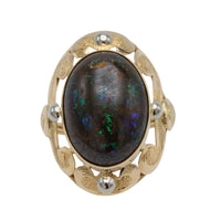 Boulder opal ring in 14 carat gold-Vintage Rings-The Antique Ring Shop