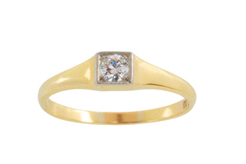 Vintage diamond solitaire ring-engagement rings-The Antique Ring Shop
