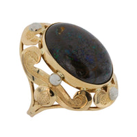 Boulder opal ring in 14 carat gold-Vintage Rings-The Antique Ring Shop