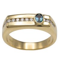 Alexandrite and diamond ring in 18 carat gold-gents rings-The Antique Ring Shop