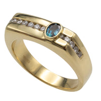 Alexandrite and diamond ring in 18 carat gold-gents rings-The Antique Ring Shop