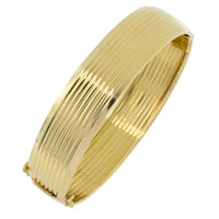 14 carat gold hinged bracelet with ridges